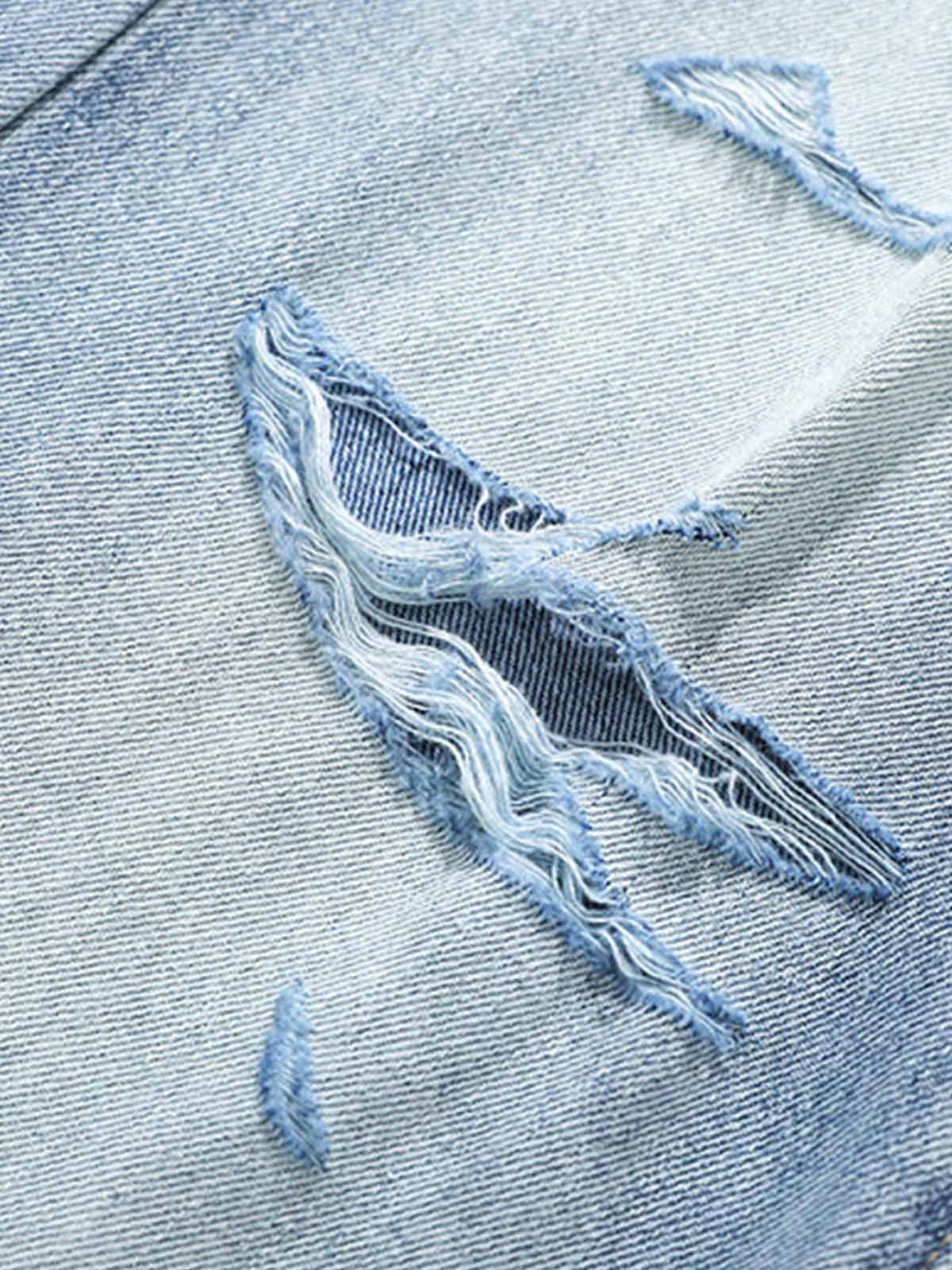 Denim Ripped Washed Distressed Jeans - 2503-Fineriform