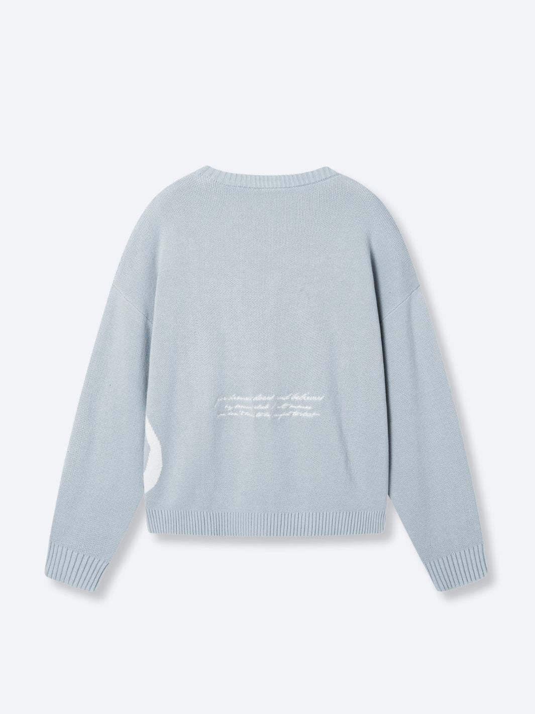 SMILEY LOGO KNIT - MUTED BLUE-Fineriform