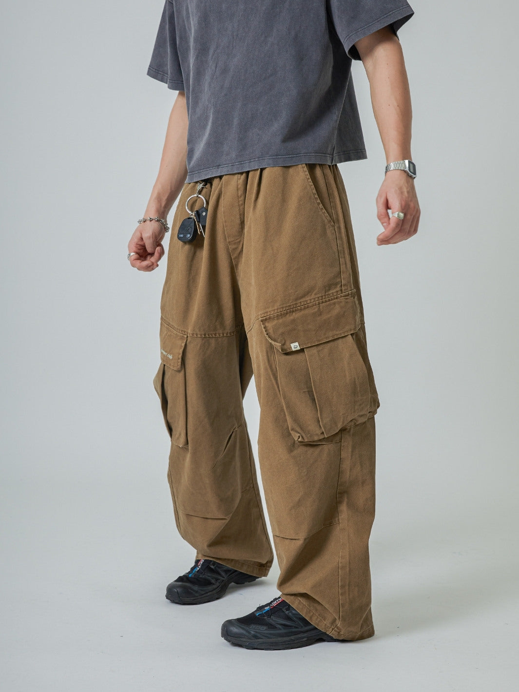 BAGGY CARGO PANTS - SAND-Fineriform