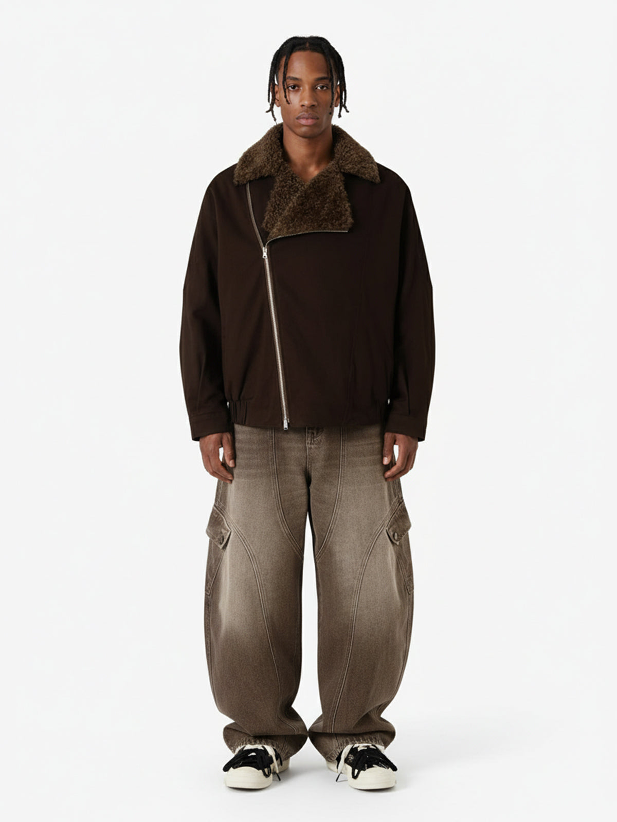 Vintage Washed Workwear Barrel Jeans-Fineriform