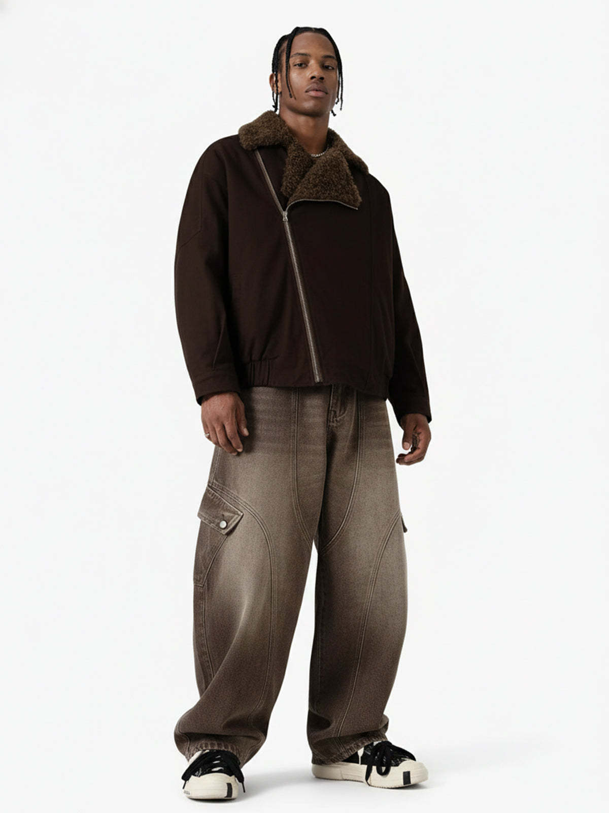 Vintage Washed Workwear Barrel Jeans-Fineriform