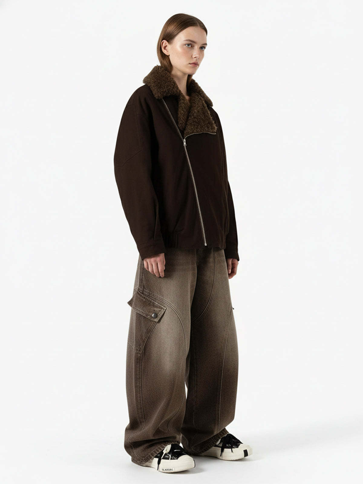 Vintage Washed Workwear Barrel Jeans-Fineriform