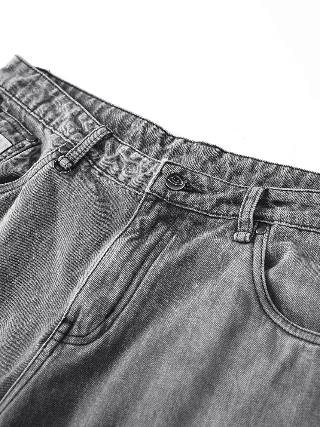 SMILEY STITCH JORTS - LIGHT GREY-Fineriform