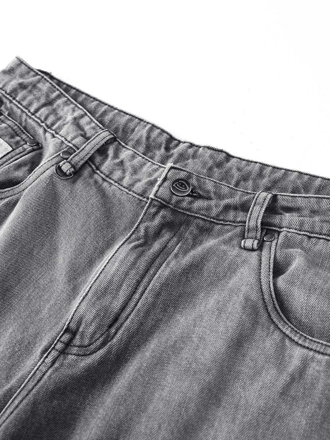 SMILEY STITCH JORTS - LIGHT GREY-Fineriform