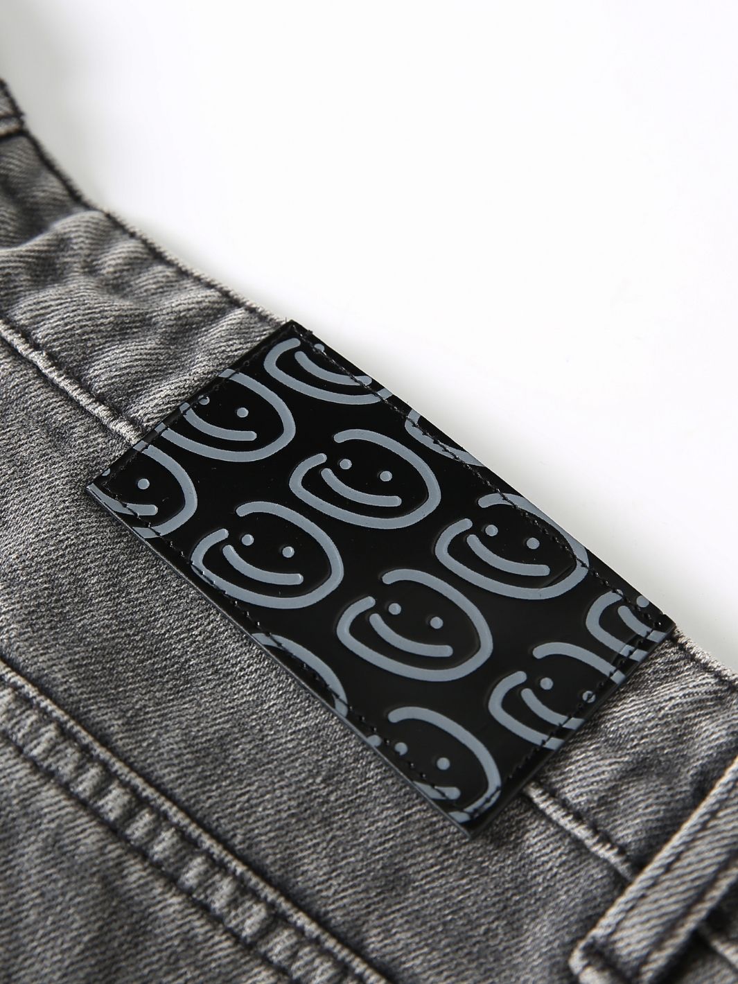 SMILEY STITCH JORTS - LIGHT GREY-Fineriform
