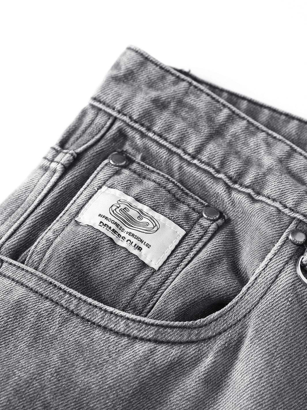 SMILEY STITCH JORTS - LIGHT GREY-Fineriform