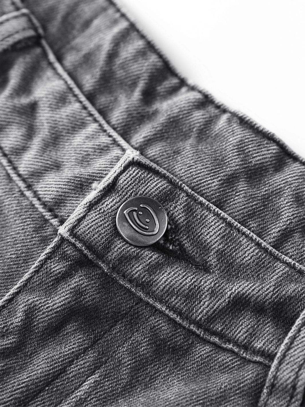 SMILEY STITCH JORTS - LIGHT GREY-Fineriform