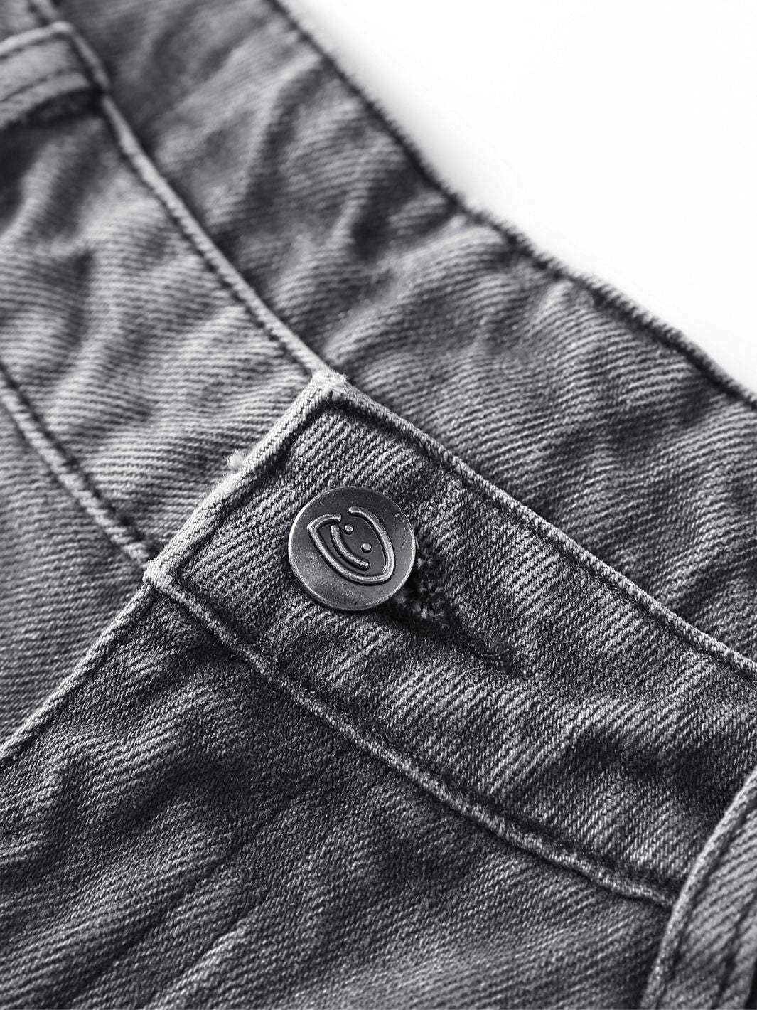 SMILEY STITCH JORTS - LIGHT GREY-Fineriform