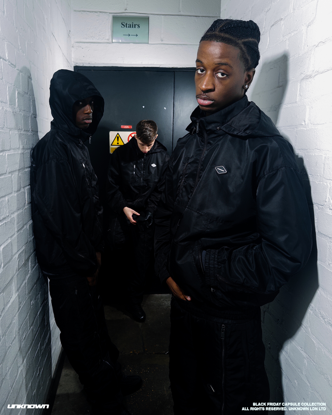 BLACKOUT NYLON TRACK JACKET-Fineriform