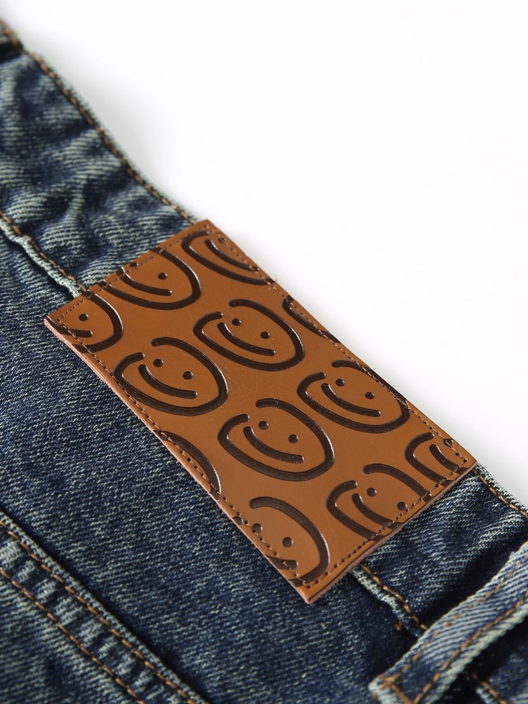 SMILEY STITCH JORTS - VINTAGE BLUE-Fineriform
