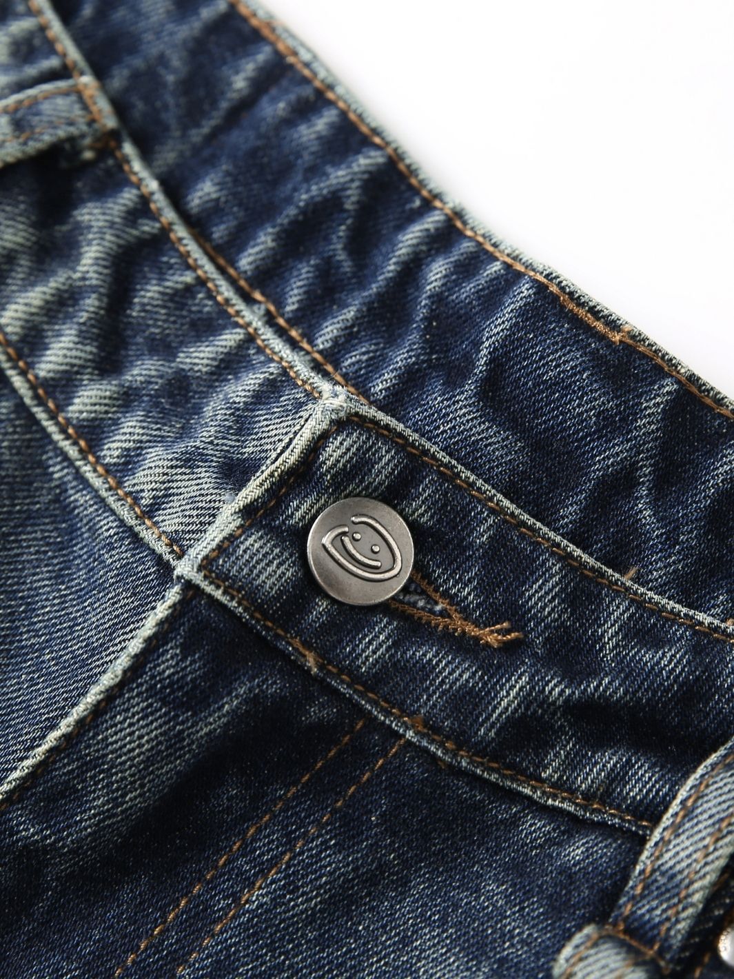 SMILEY STITCH JORTS - VINTAGE BLUE-Fineriform