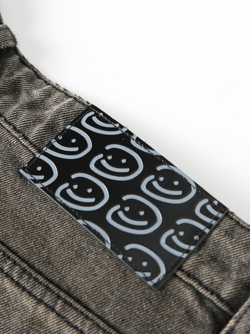 SMILEY STITCH JORTS - MUD BROWN-Fineriform