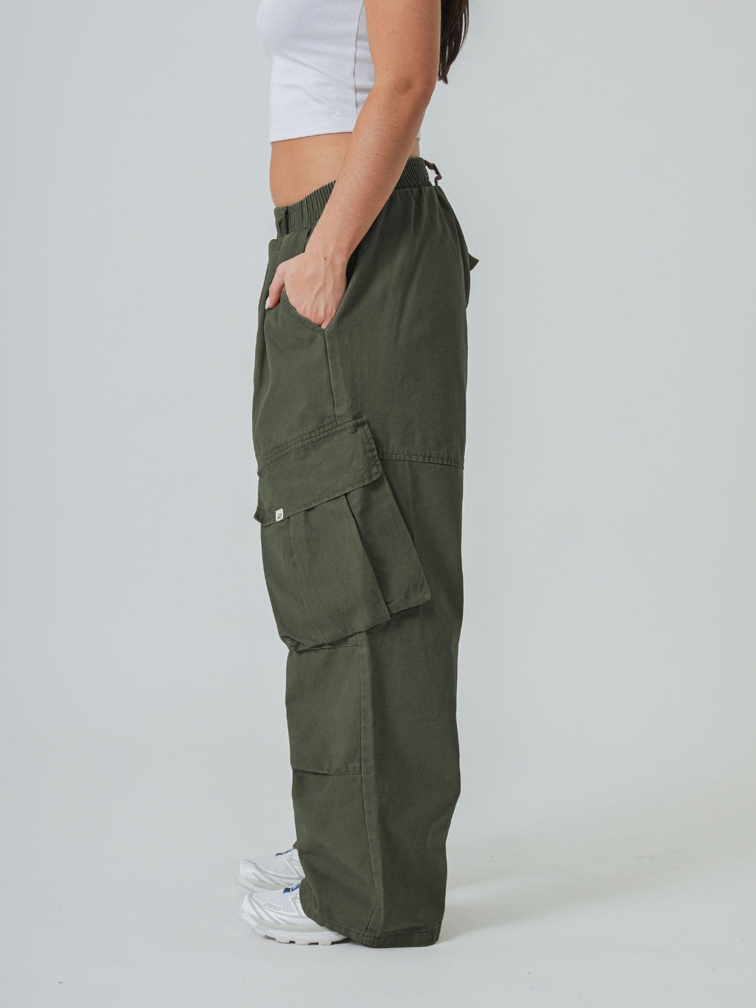BAGGY CARGO PANTS - ARMY GREEN-Fineriform