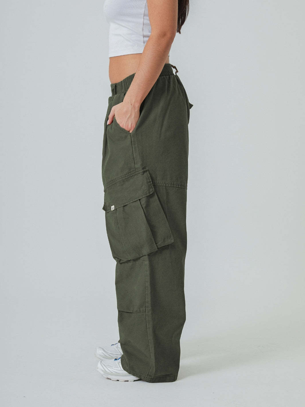 BAGGY CARGO PANTS - ARMY GREEN-Fineriform