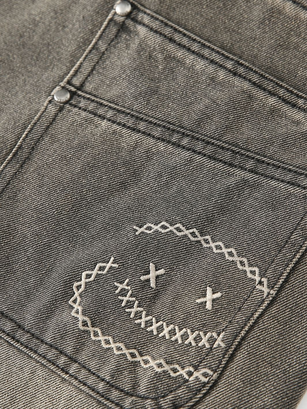 SMILEY STITCH JORTS - MUD BROWN-Fineriform