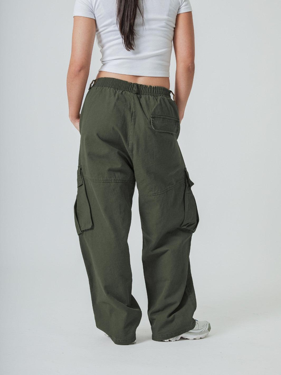BAGGY CARGO PANTS - ARMY GREEN-Fineriform