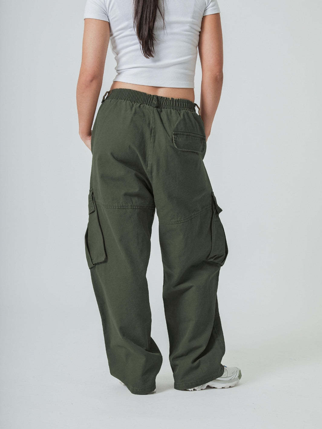 BAGGY CARGO PANTS - ARMY GREEN-Fineriform
