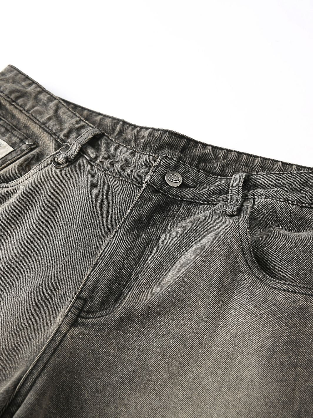 SMILEY STITCH JORTS - MUD BROWN-Fineriform