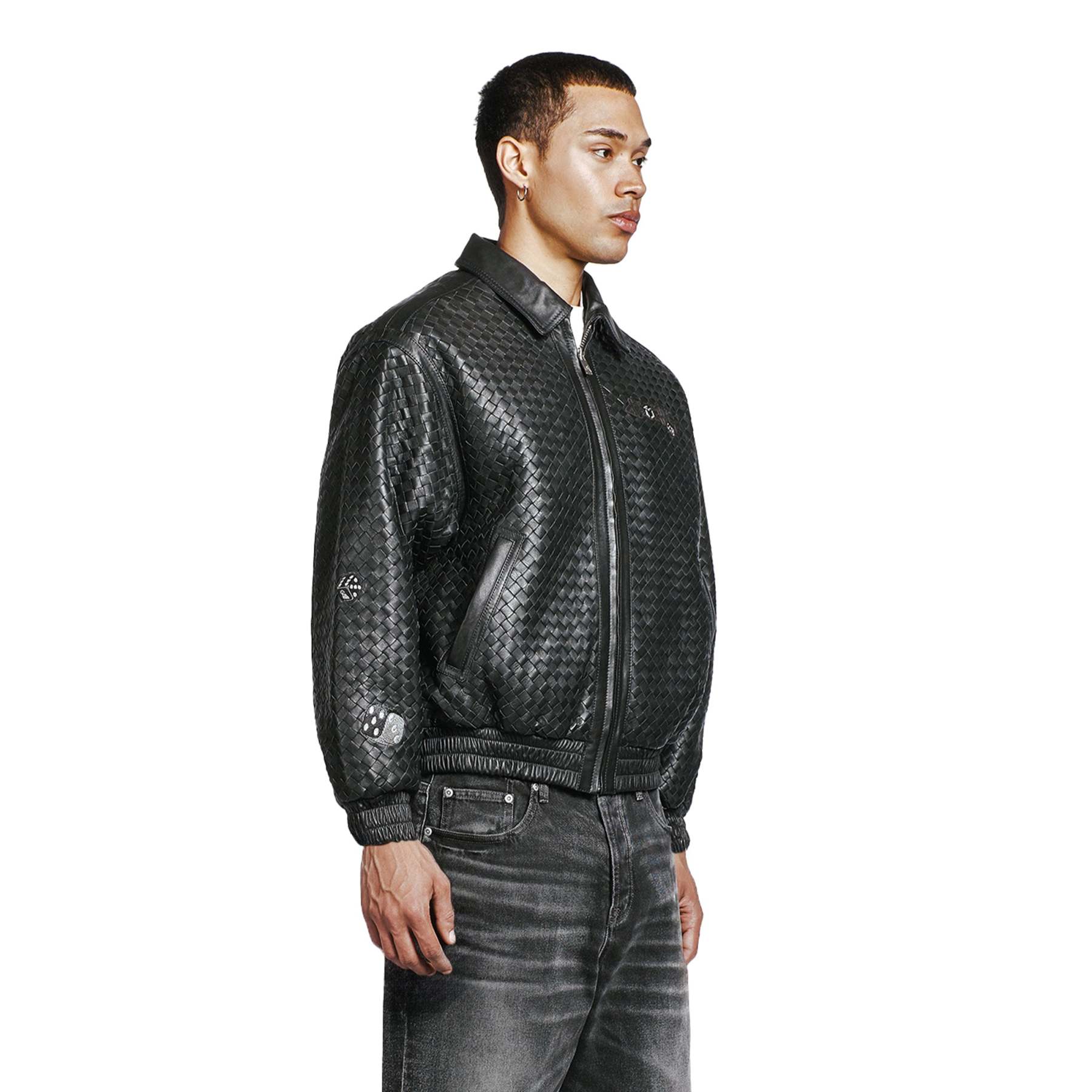 "dice" Leather Jacket-Fineriform