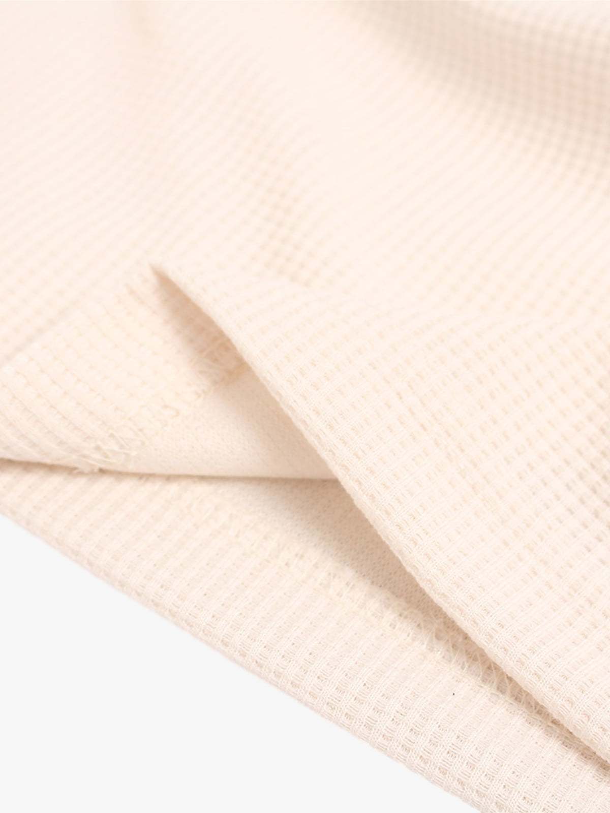 Textured Waffle SUPM Letter Graphic Long Sleeve T-Shirt-Fineriform