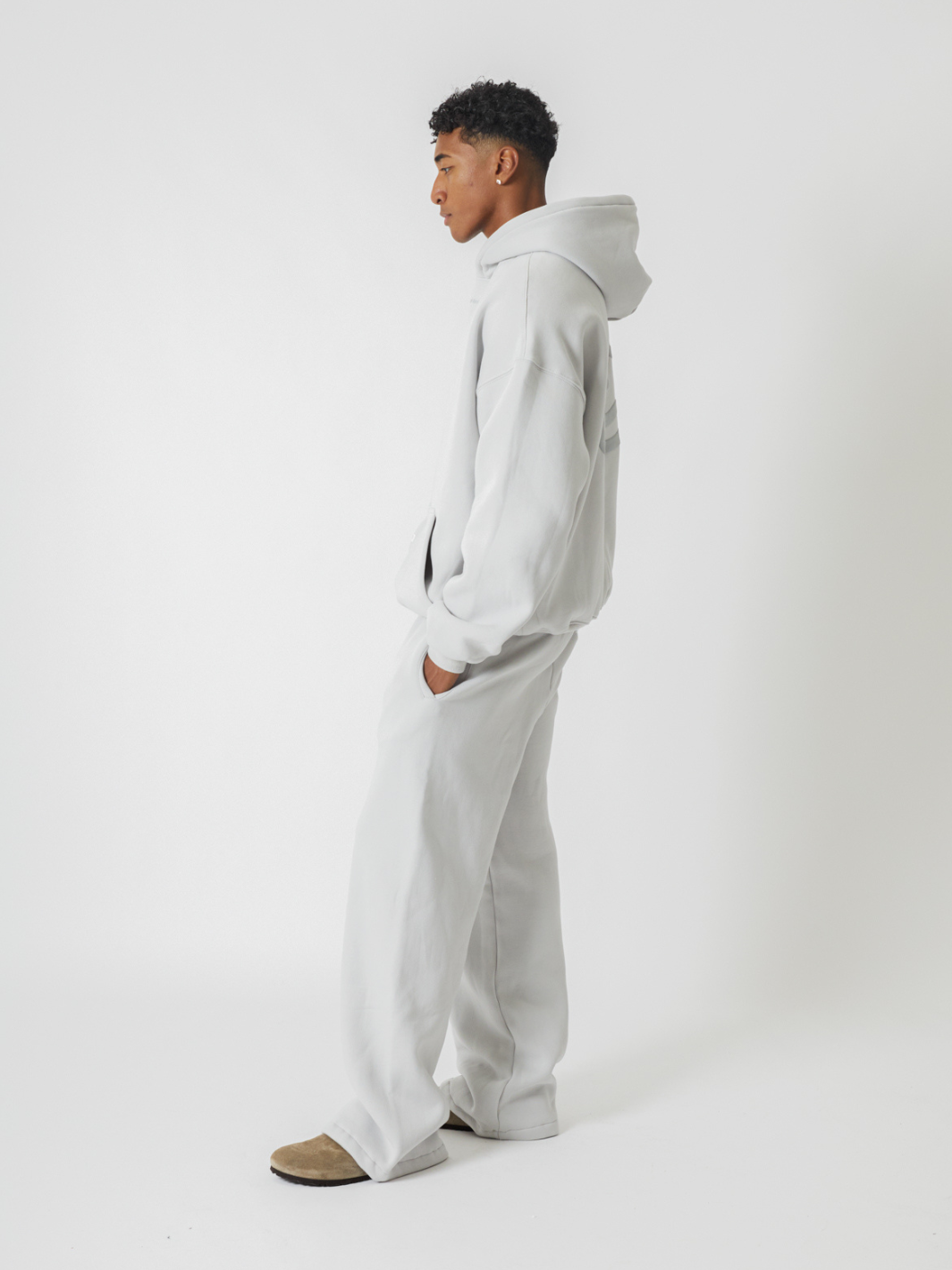 SMILEY LOGO HOODIE - LIGHT GREY-Fineriform