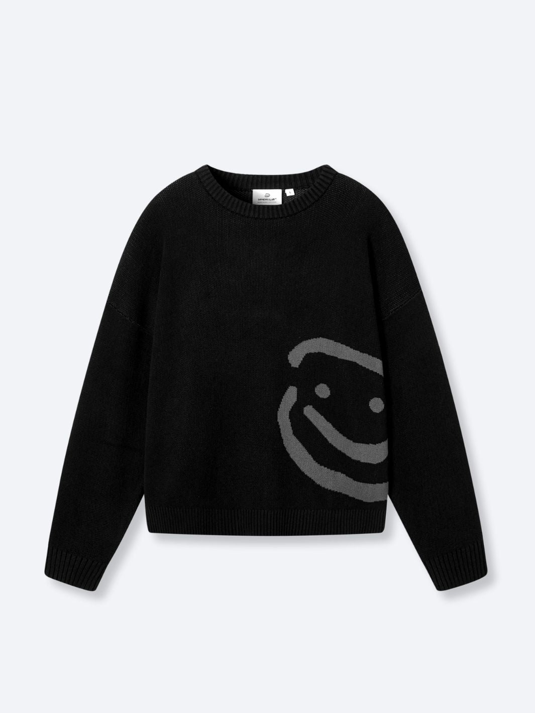 SMILEY LOGO KNIT - BLACK-Fineriform