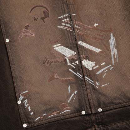 "jazz v2" denim Jacket brown-Fineriform