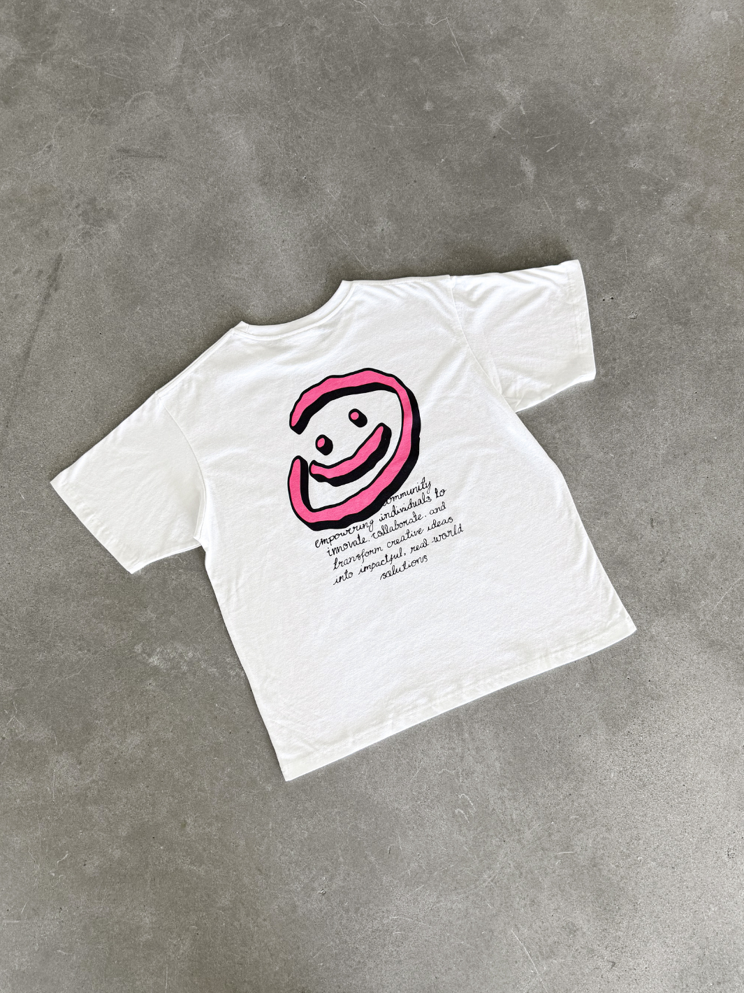DOODLE SMILEY TEE - WHITE-Fineriform