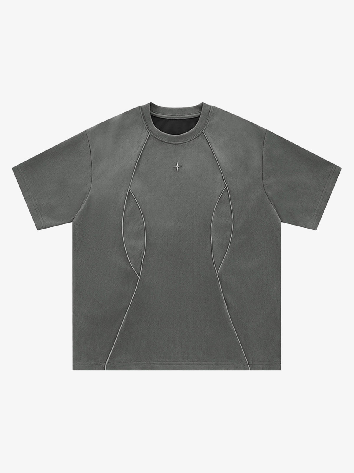 Functional Deconstructed Split Short-Sleeved T-Shirt - 2437-Fineriform