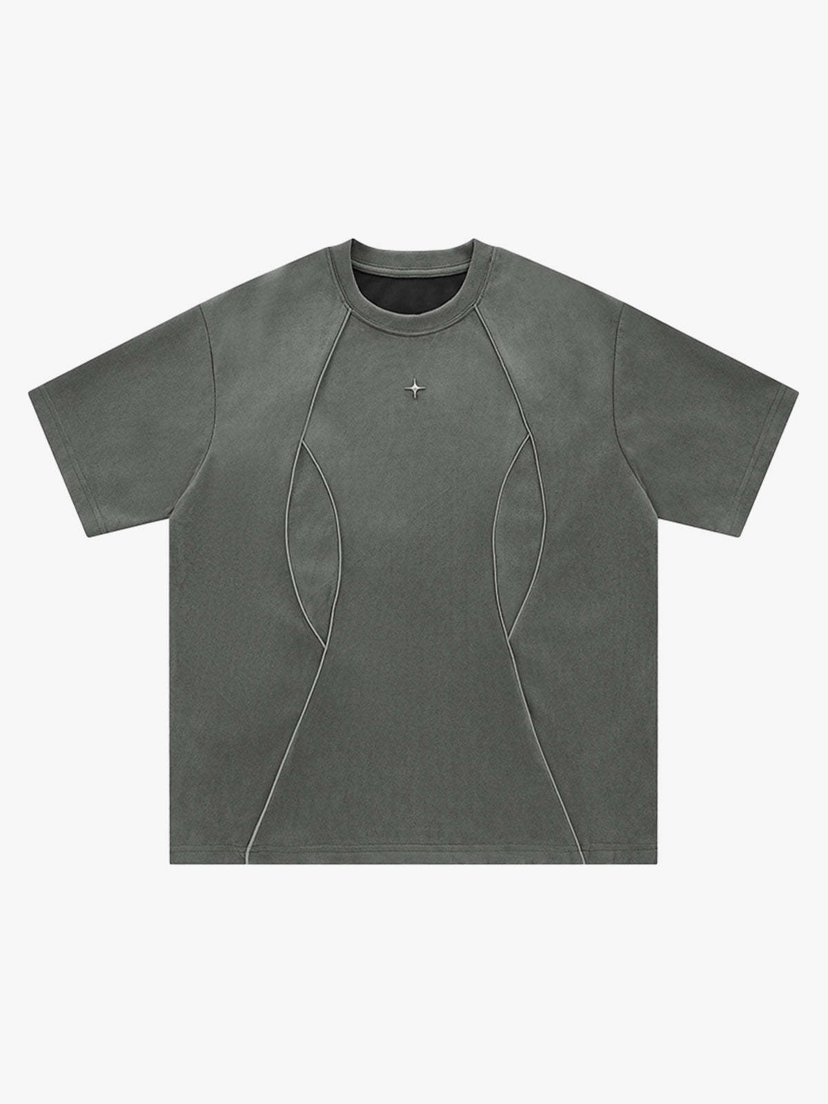 Functional Deconstructed Split Short-Sleeved T-Shirt - 2437-Fineriform