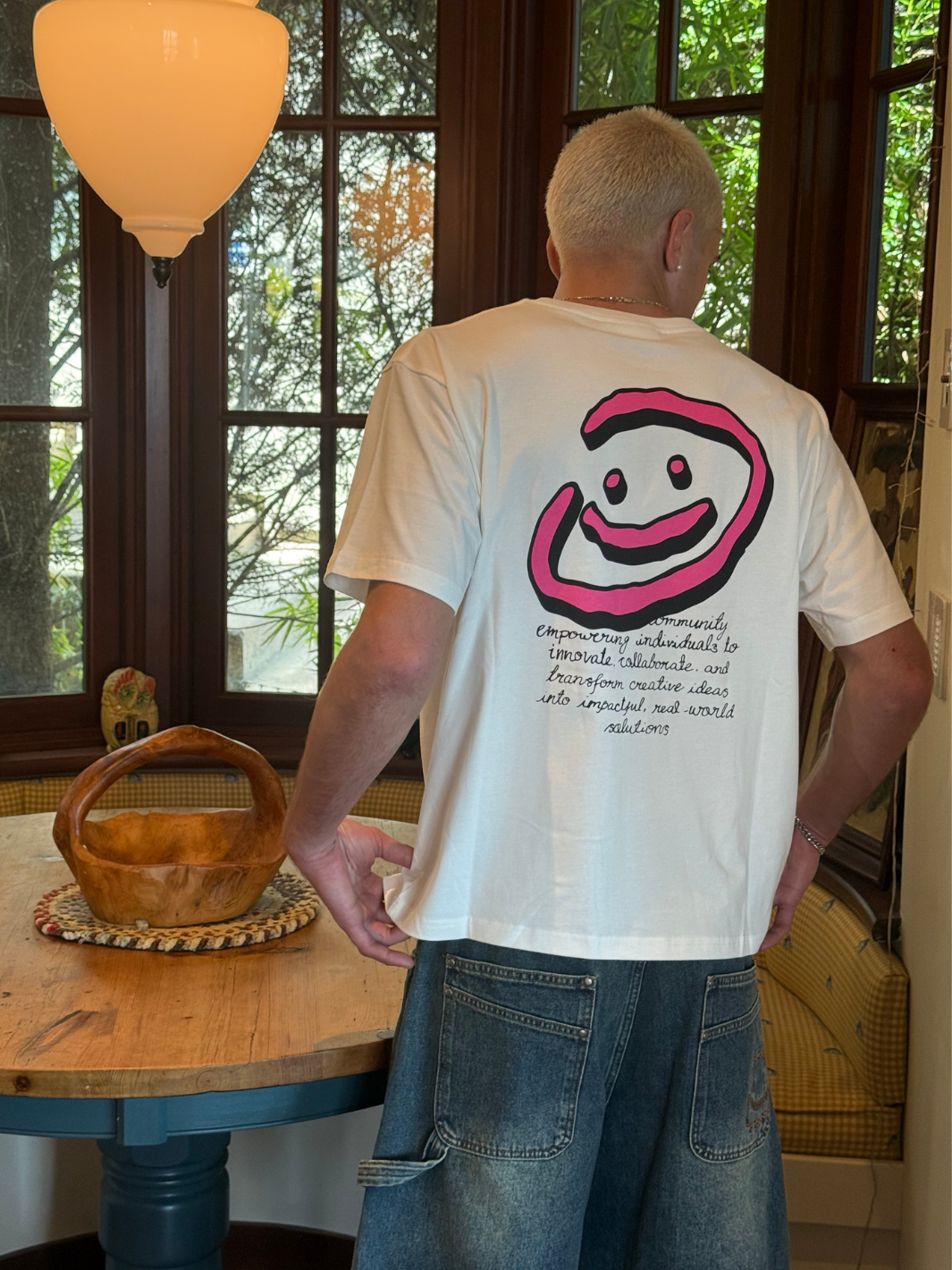 DOODLE SMILEY TEE - WHITE-Fineriform