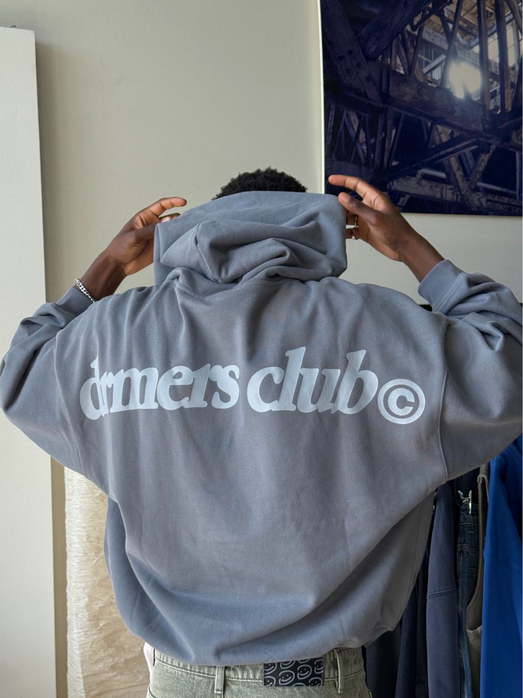 ARCH HOODIE - STONE BLUE-Fineriform