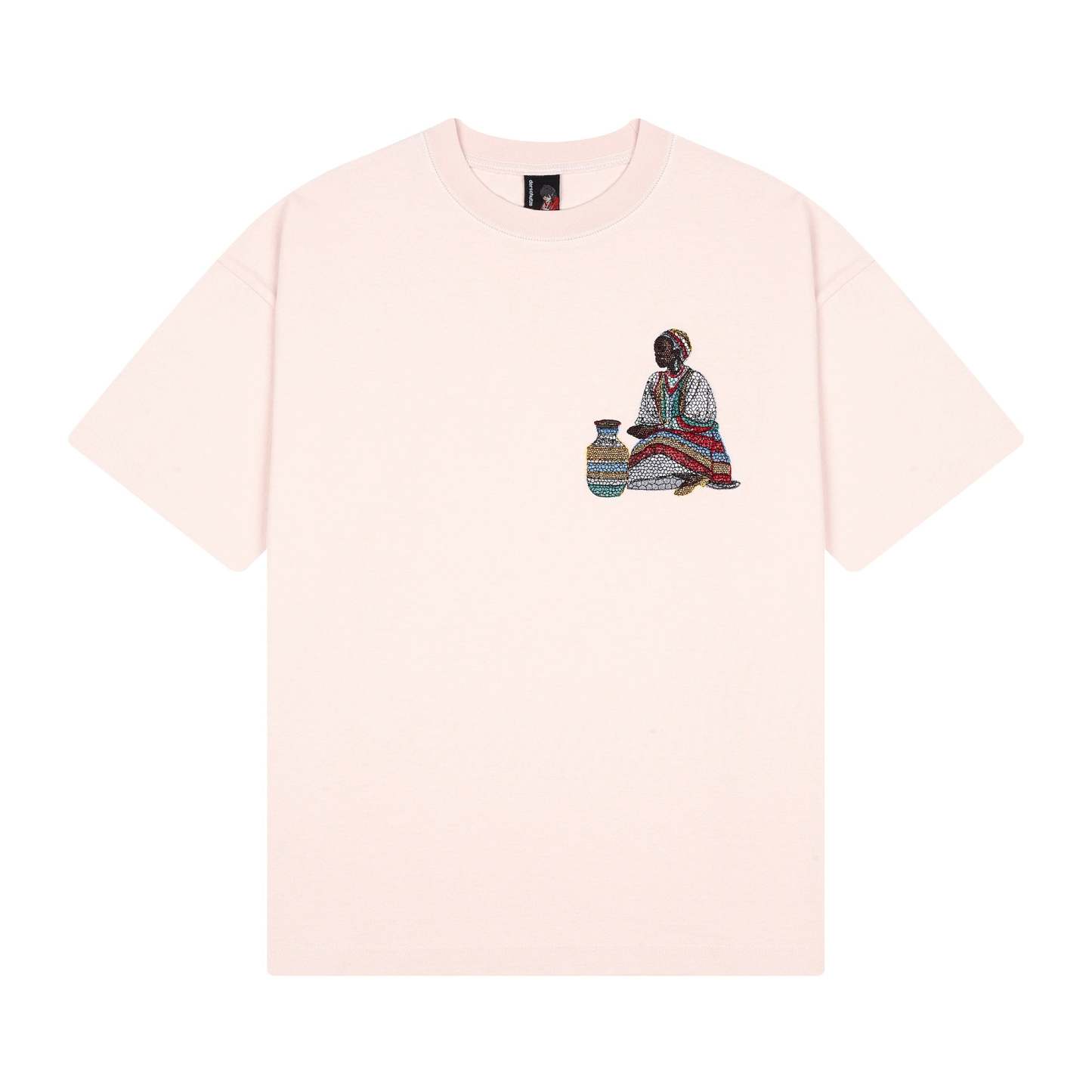 "mosaic" T Shirt powder pink-Fineriform