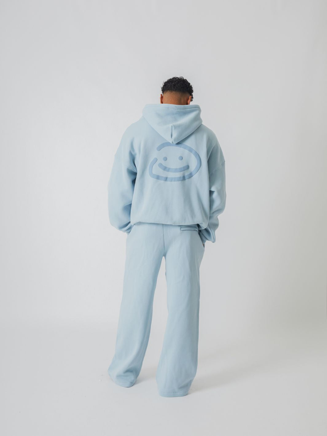 SMILEY LOGO HOODIE - SKY BLUE-Fineriform