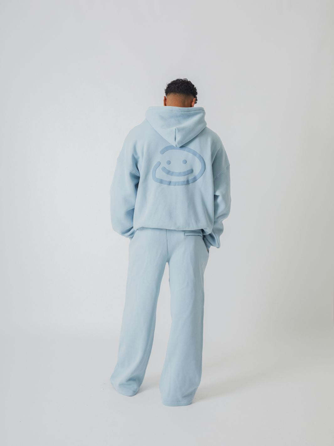 SMILEY LOGO HOODIE - SKY BLUE-Fineriform