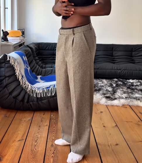 PLEATED WOOL PANTS-Fineriform