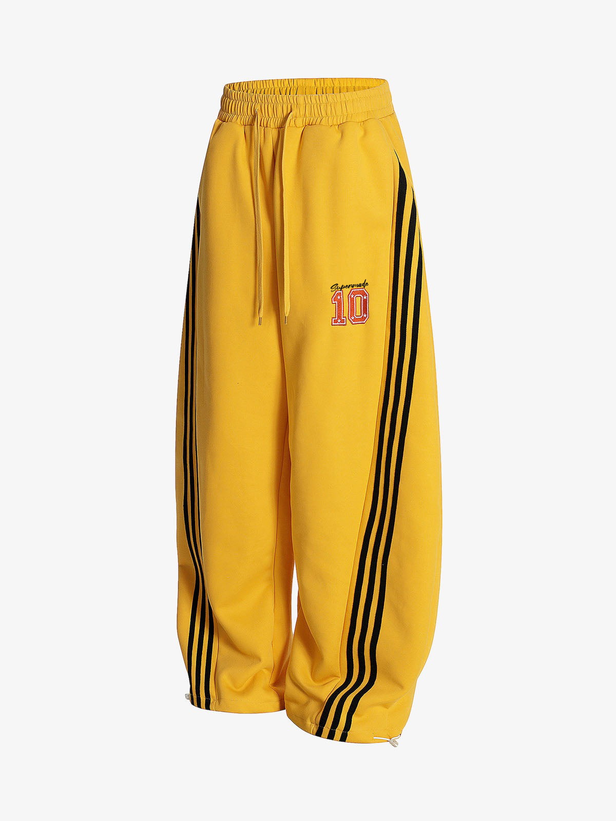 Fleece Vintage Side Stripe Drape Paratrooper Machete Wide Leg Pants - 2488-Fineriform