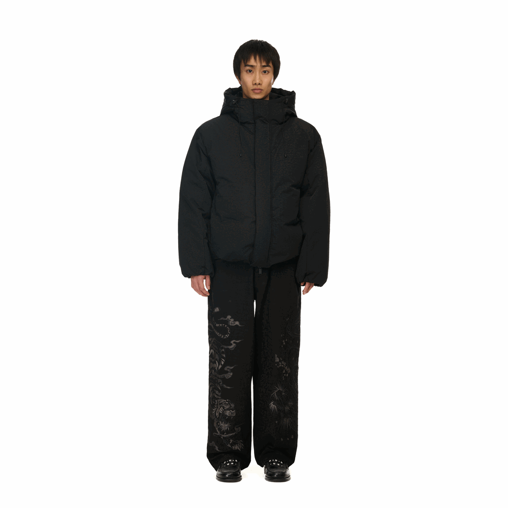 "yakuza" down Puffer jacket black-Fineriform