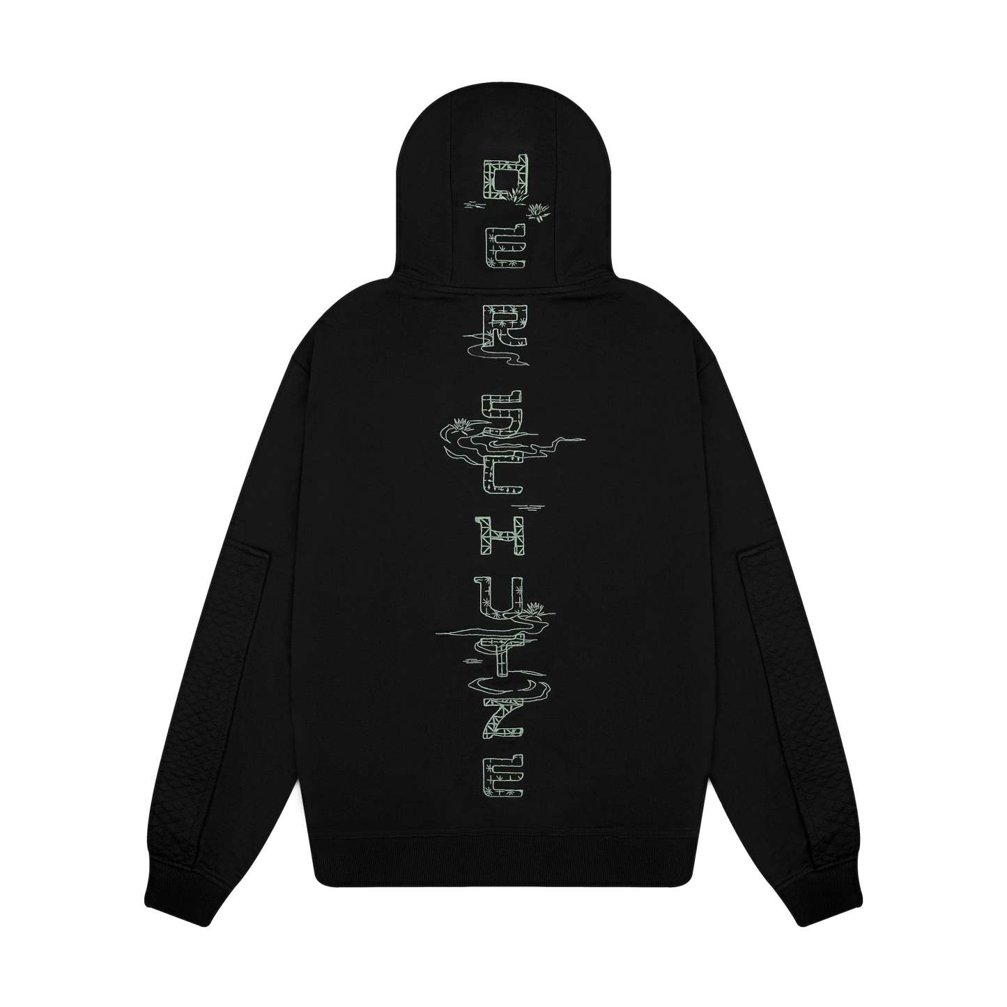 "sashiko" Hoodie black-Fineriform