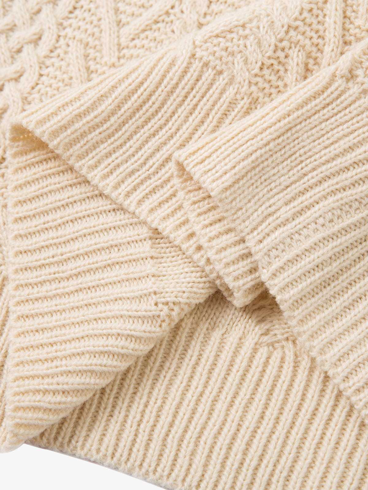 Vintage Diamond Knit Half Placket Sweater-Fineriform