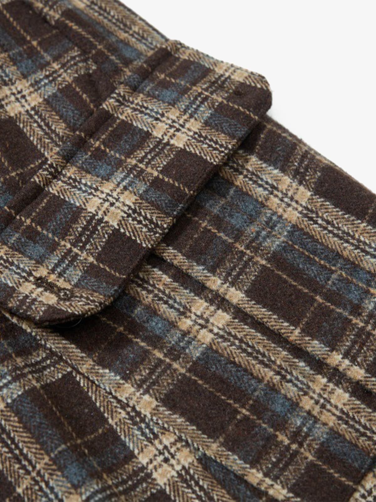 Vintage Plaid Pleated Multi-Pocket Cargo Casual Pants - 2524-Fineriform