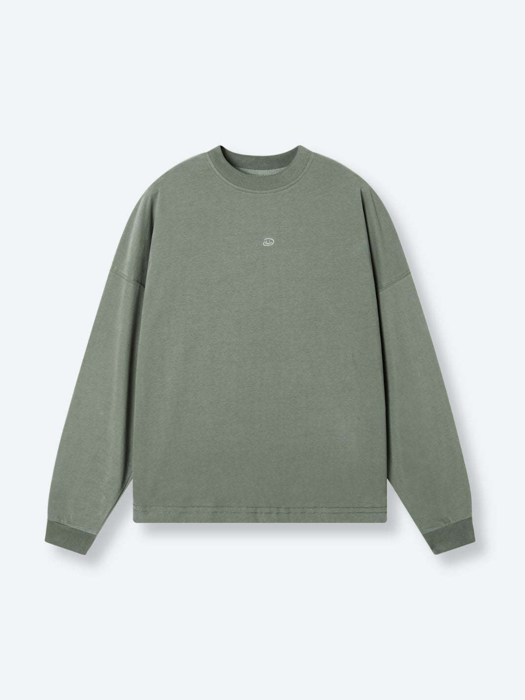 SMILEY LOGO LONG SLEEVE TEE - FADED GREEN-Fineriform