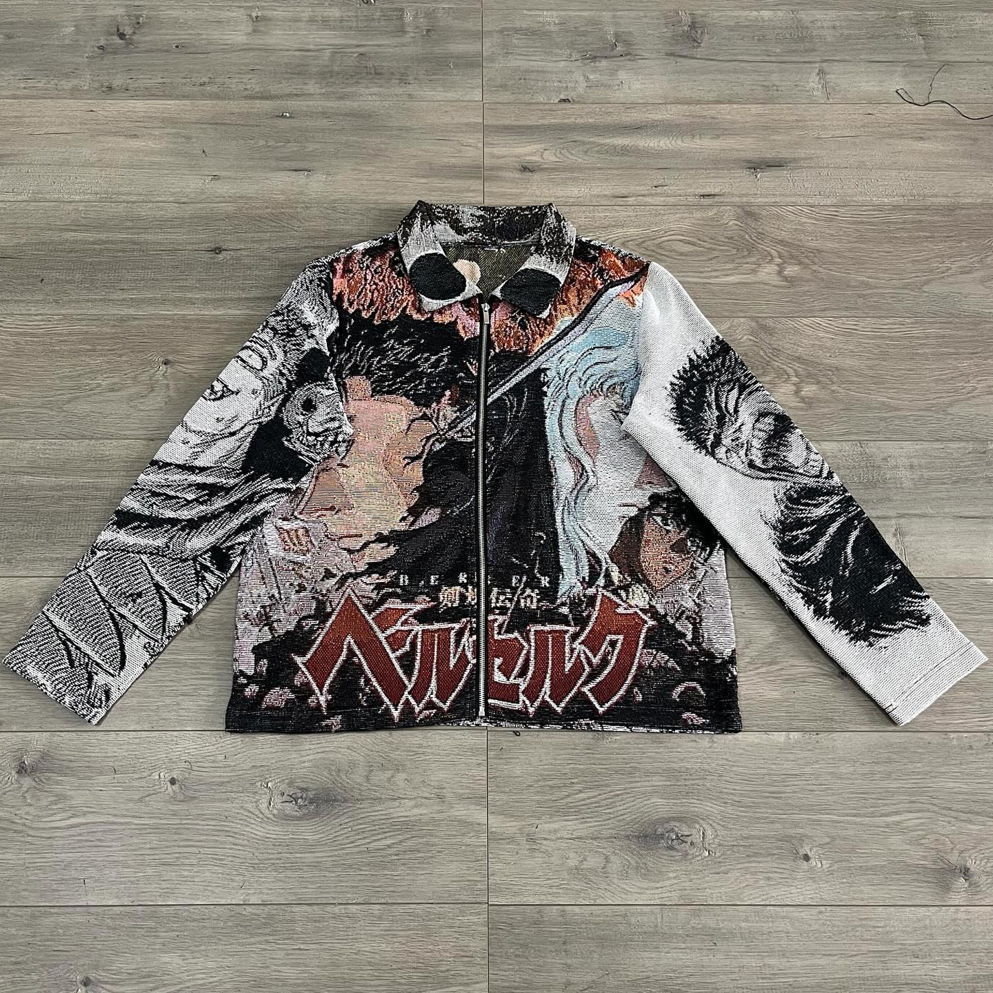 Anime Casual Zip-Up Tapestry Jacket-Fineriform