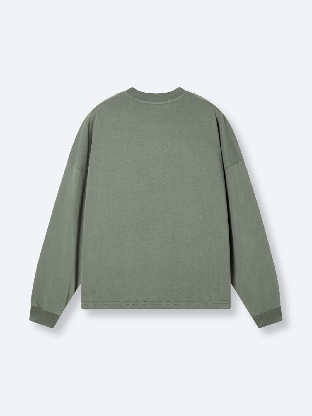 SMILEY LOGO LONG SLEEVE TEE - FADED GREEN-Fineriform
