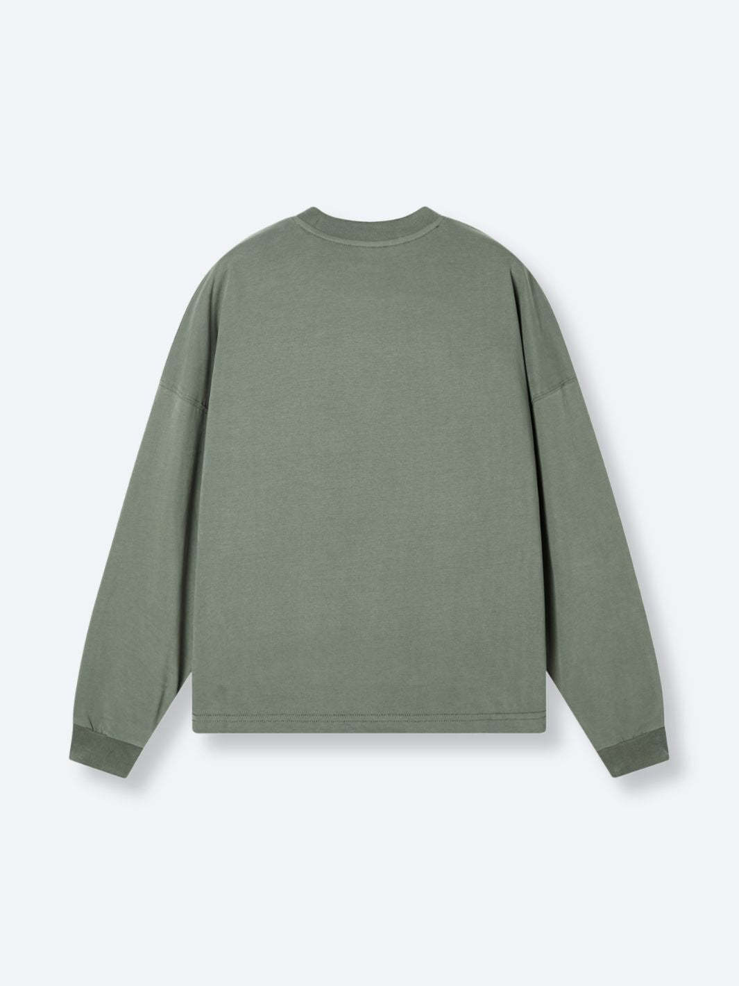 SMILEY LOGO LONG SLEEVE TEE - FADED GREEN-Fineriform