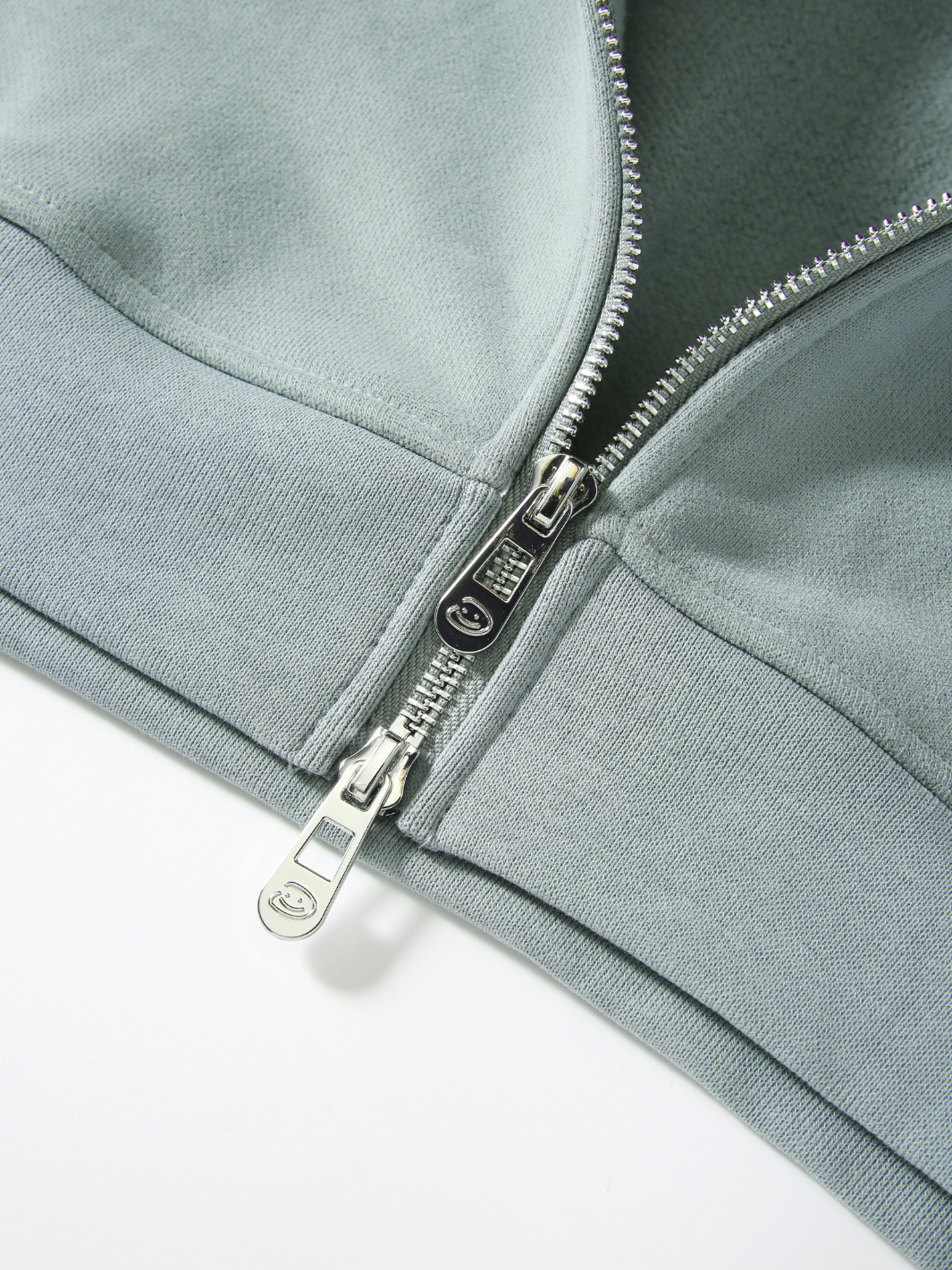 SMILEY BOXY DOUBLE ZIP - FADED SEAFOAM-Fineriform