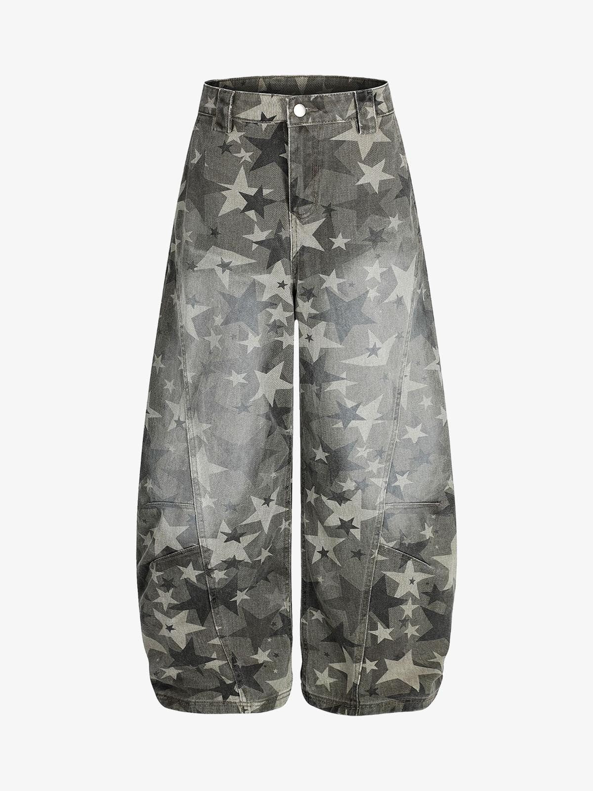 Camouflage Machete RO Star Wide-Leg Jeans-Fineriform