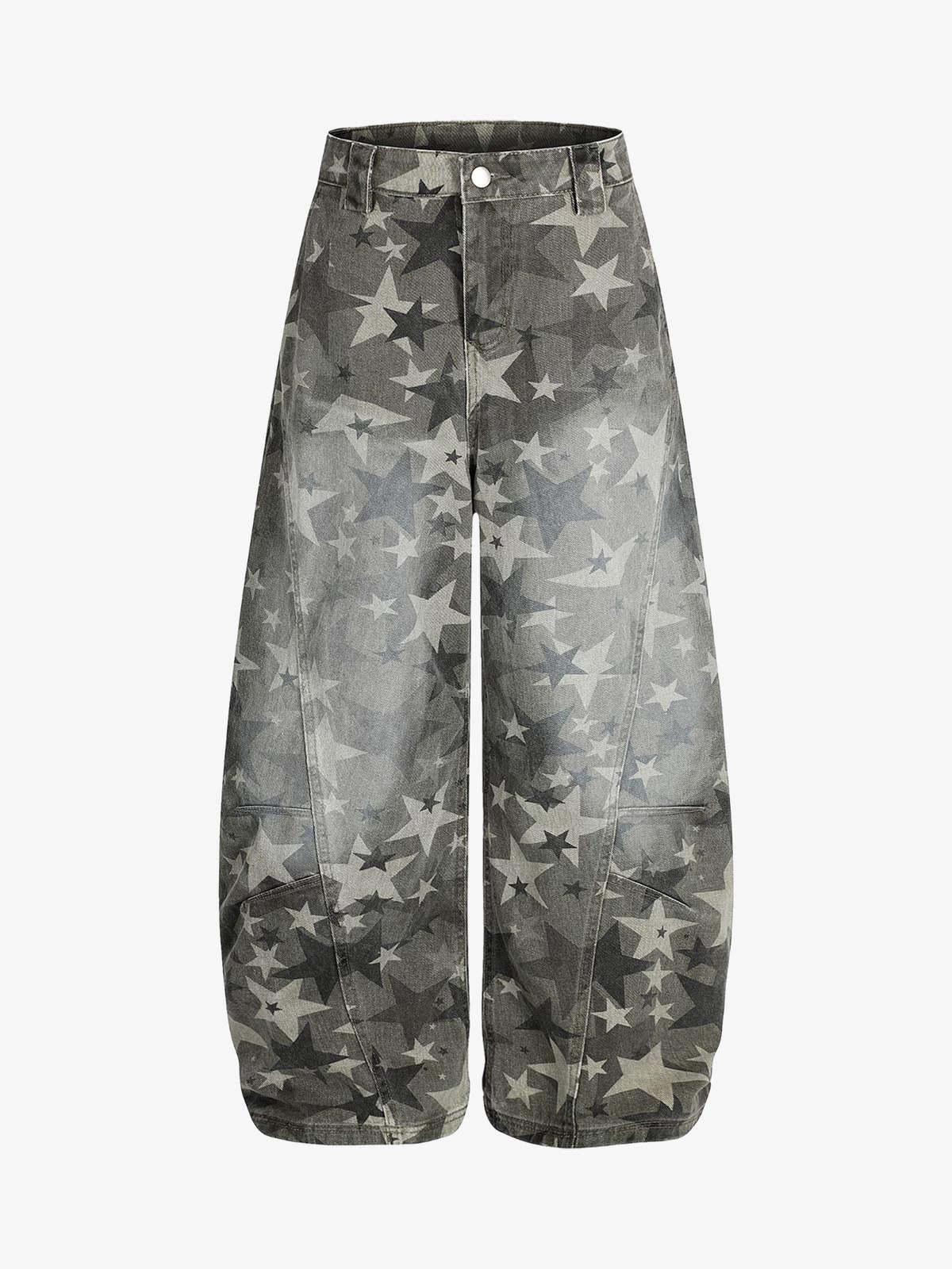 Camouflage Machete RO Star Wide-Leg Jeans-Fineriform