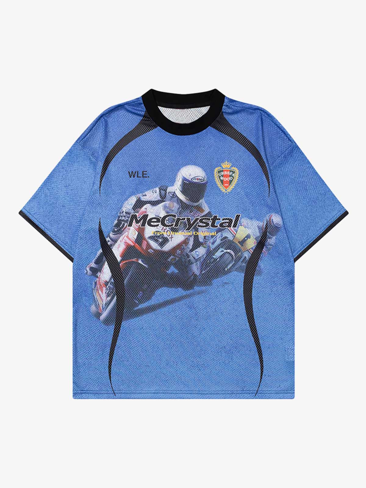 Motorcycle Racing Character Print Short-Sleeved T-Shirt-Fineriform