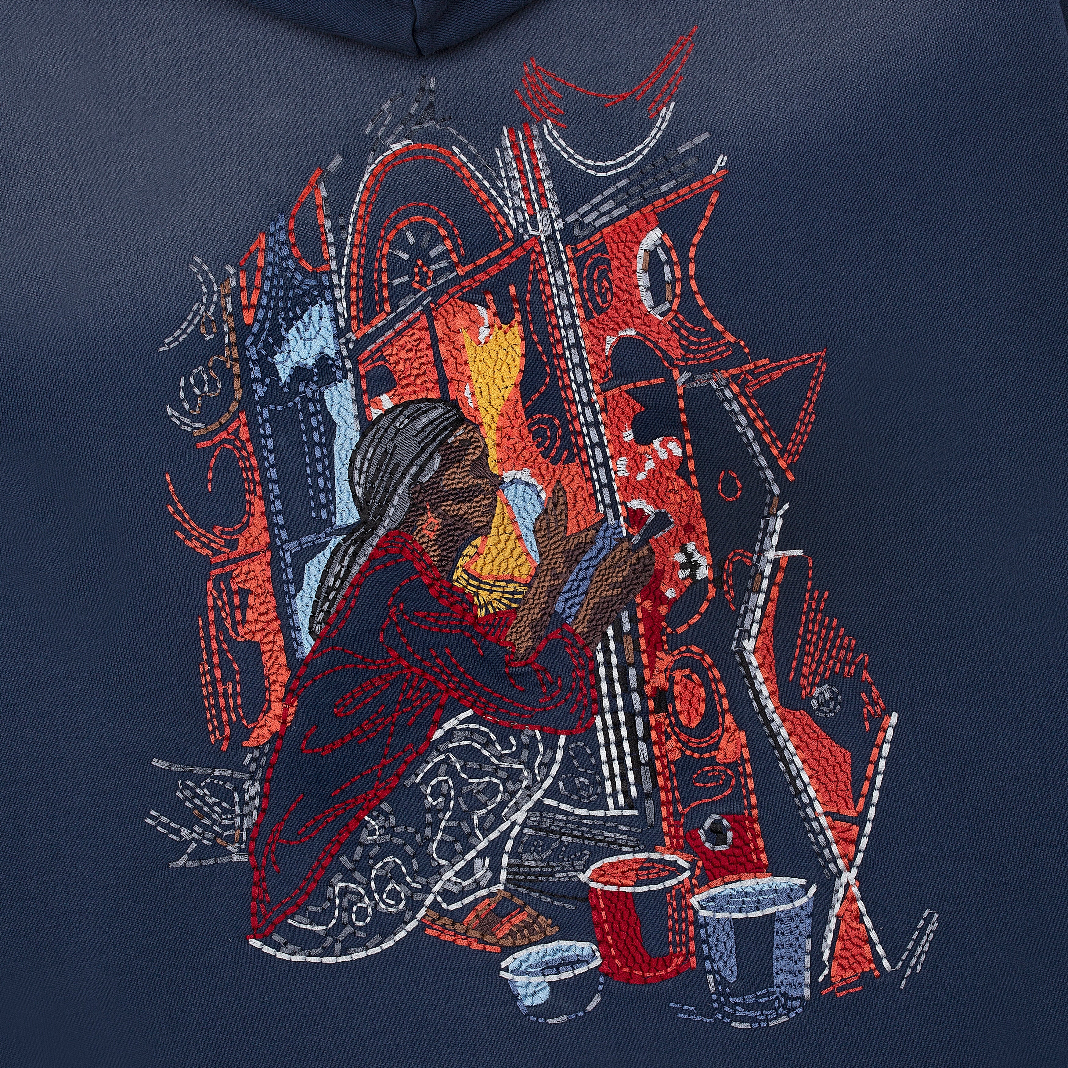 "mosaic" Zip Up Navy-Fineriform